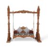 Regal Lotus Carved Swing with lotus motif and ornate wooden carvings