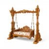 Regal Lotus Carved Swing showcasing detailed hand-carved pillars