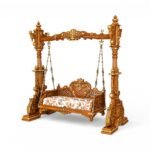 Regal Lotus Carved Swing showcasing detailed hand-carved pillars