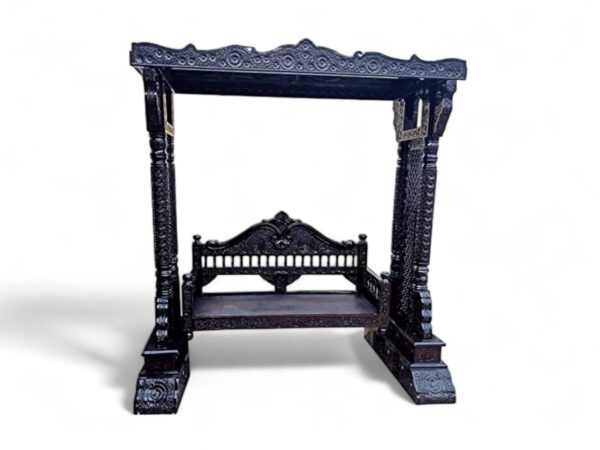 Majestic Heritage Carved Swing with canopy and intricate carvings