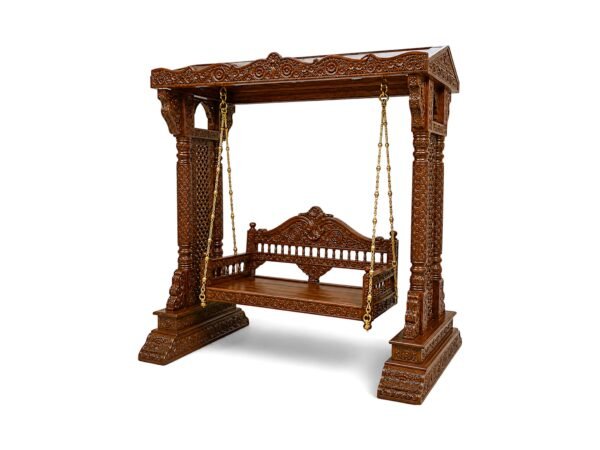 Majestic Heritage Carved Swing with canopy and intricate carvings