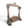 Traditional wooden jhula with antique polish and royal peacock carving