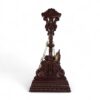 Side angle of Maharaja Carved Swing showing intricate pillar carvings