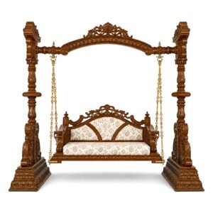 Maharaja Carved Swing highlighting carved arch and cushioned seat