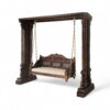 Side view of Royal Hand-Carved Swing showing detailed hand-carved posts
