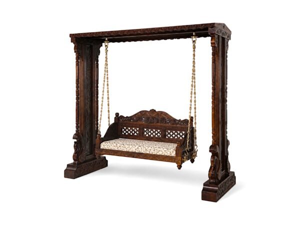 Royal Hand-Carved Swing showing detailed hand-carved posts