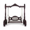 Front view of Victorian Style Swing showing upholstered cushioned seating