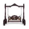 Victorian Style Swing with intricate carved wooden frame and brass chains