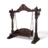 Maharaja Royal Wooden Swing with intricate carvings and brass chains