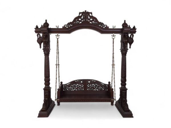 Handcrafted teak wood swing in royal design
