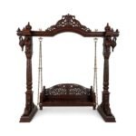 Handcrafted teak wood swing in royal design
