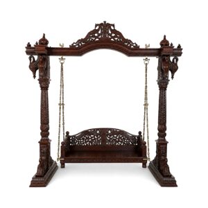 Handcrafted teak wood swing in royal design