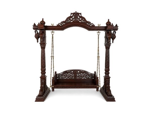 Handcrafted teak wood swing in royal design