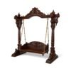Maharaja Royal Wooden Swing with intricate carvings and brass chains
