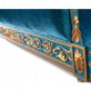 Elegant velvet upholstered bed crafted in solid teak wood