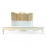 Venezia Cane Bed with carved teak frame and natural cane headboard