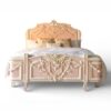 Chateau Rose Bed in blush pink with hand-carved Rococo details