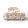 Chateau Rose Bed in blush pink with hand-carved Rococo details
