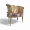 Classic wooden armchair with upholstered seat