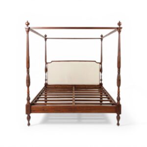 Venezia Four Poster Bed with carved posts and hardwood frame