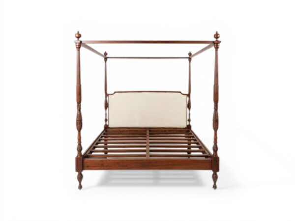 Venezia Four Poster Bed with carved posts and hardwood frame
