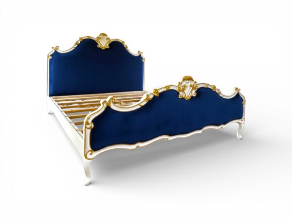Amalfi Bed showcasing traditional curves and modern luxury