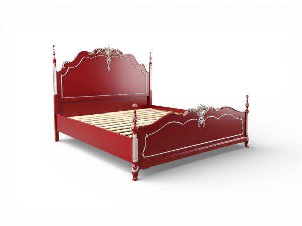 Timeless vintage French bed with ornate scrollwork design