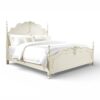 Elegant Vintage French Bed with intricate carvings and white finish