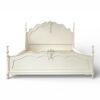 Elegant Vintage French Bed with intricate carvings and white finish