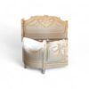 Romantic French neoclassical bed with high headboard and floral motifs