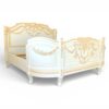Chateau Blossom Bed with intricate floral carvings in soft pastel finish