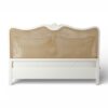 Antique-inspired wooden bed with full cane headboard and footboard