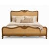 Rustic Cane French Bed with hand-woven panels and natural wood frame