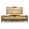 Rustic Cane French Bed with hand-woven panels and natural wood frame