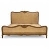 Rustic Cane French Bed with hand-woven panels and natural wood frame