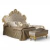Imperial tufted gold bed frame