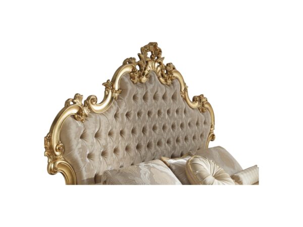 Gold scalloped royal upholstered bed
