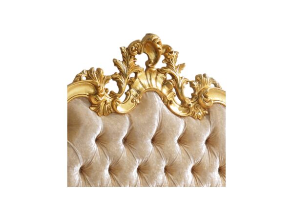Gold scalloped royal upholstered bed