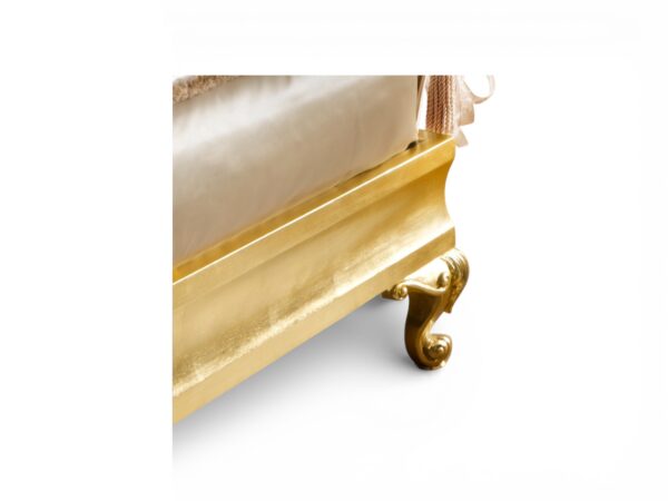 Imperial tufted gold bed frame