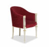 Luxurious corduroy velvet armchair with gold-tipped ivory legs