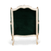 Classic velvet armchair with ornate gold leaf frame