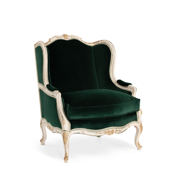 Vintage Emerald Armchair with luxurious green velvet upholstery