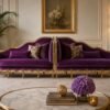 Luxury French Chaise Lounge with plush cushioned seating in velvet
