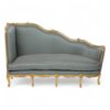 French Chaise Lounge in grey fabric with elegant tufted cushioning