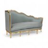 Side view of French Chaise Lounge showing detailed carved gold frame