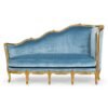 French Chaise Lounge in grey fabric with elegant tufted cushioning