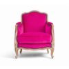 Luxurious velvet armchair with intricate wood carving