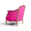 Bold fuchsia velvet accent chair with refined details