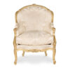Luxurious Louis style armchair in gold finish upholstery