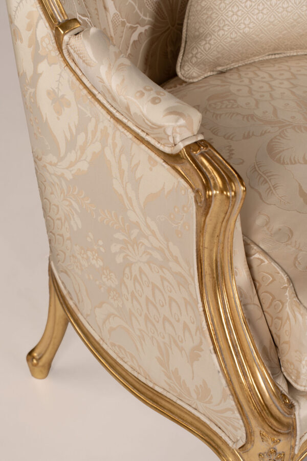 Classic Gold Louis Armchair with ornate detailing